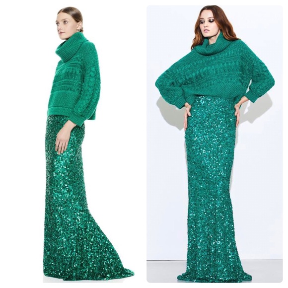 Alice + Olivia CHARITY SEQUIN GOWN SKIRT - Picture 1 of 11